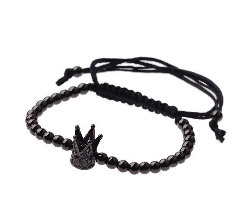 Bracelet pour homme argenté avec pierres