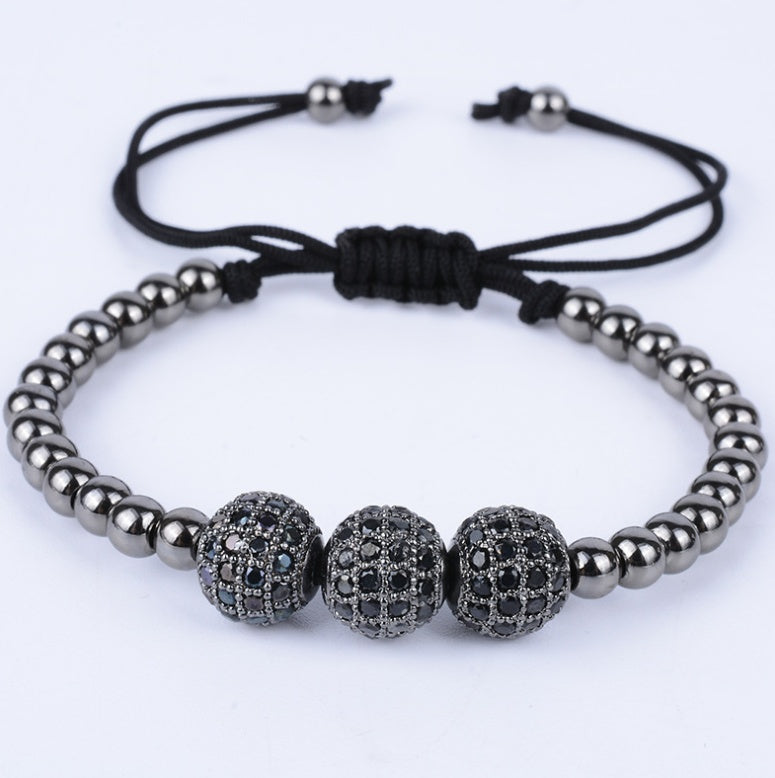 Silver-colored Men's Bracelet With Stones