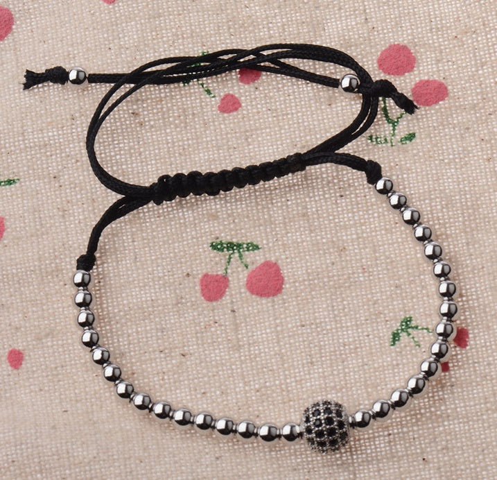 Zilverkleurige Heren Armband Met Steenen