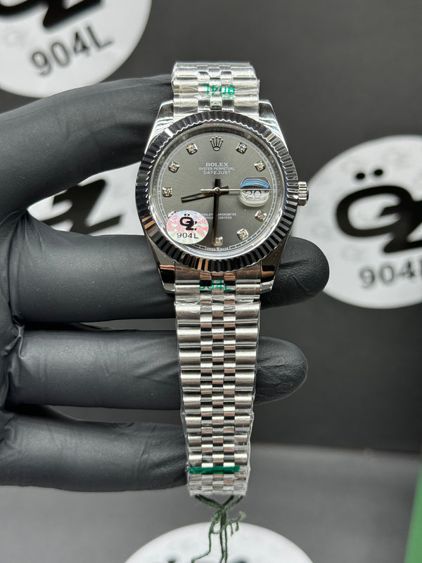 Rolex Datejust 126334 Réplique du jubilé avec cadran diamant rhodié foncé (41 mm)