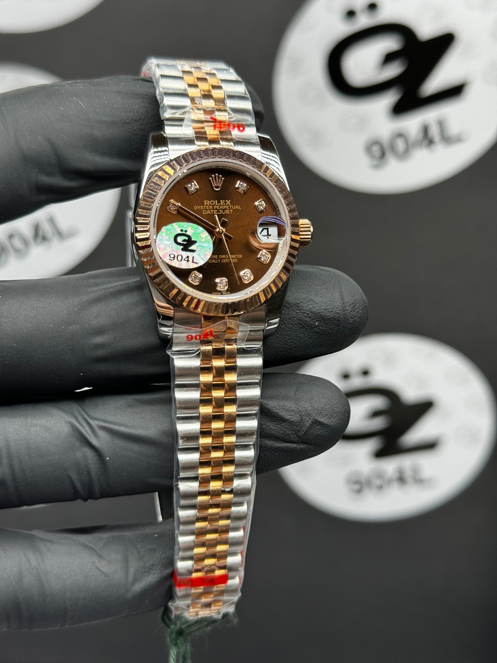 Rolex Datejust Bruin (31mm) Jubilee Band Dames Diamanten