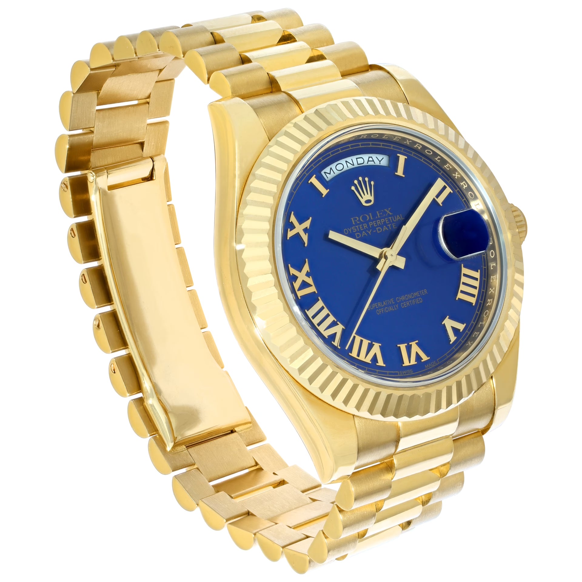 Rolex Day-Date ll (40mm) Jubilee 228206 Romans Blauw Replica