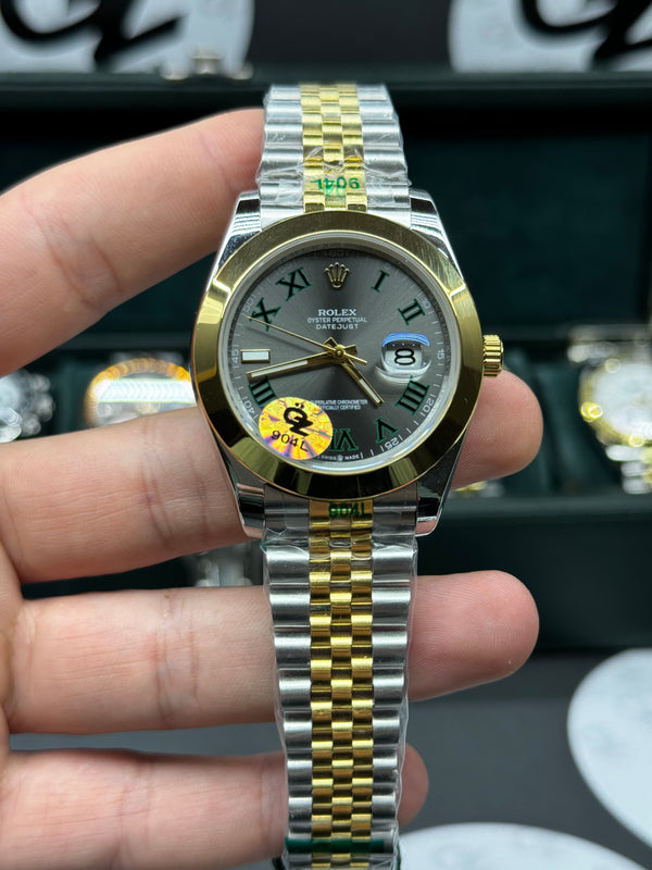 Heren Rolex Datejust ll (41 mm) 126333 (Wimbedon) Roman 2021 Bi-color Replica