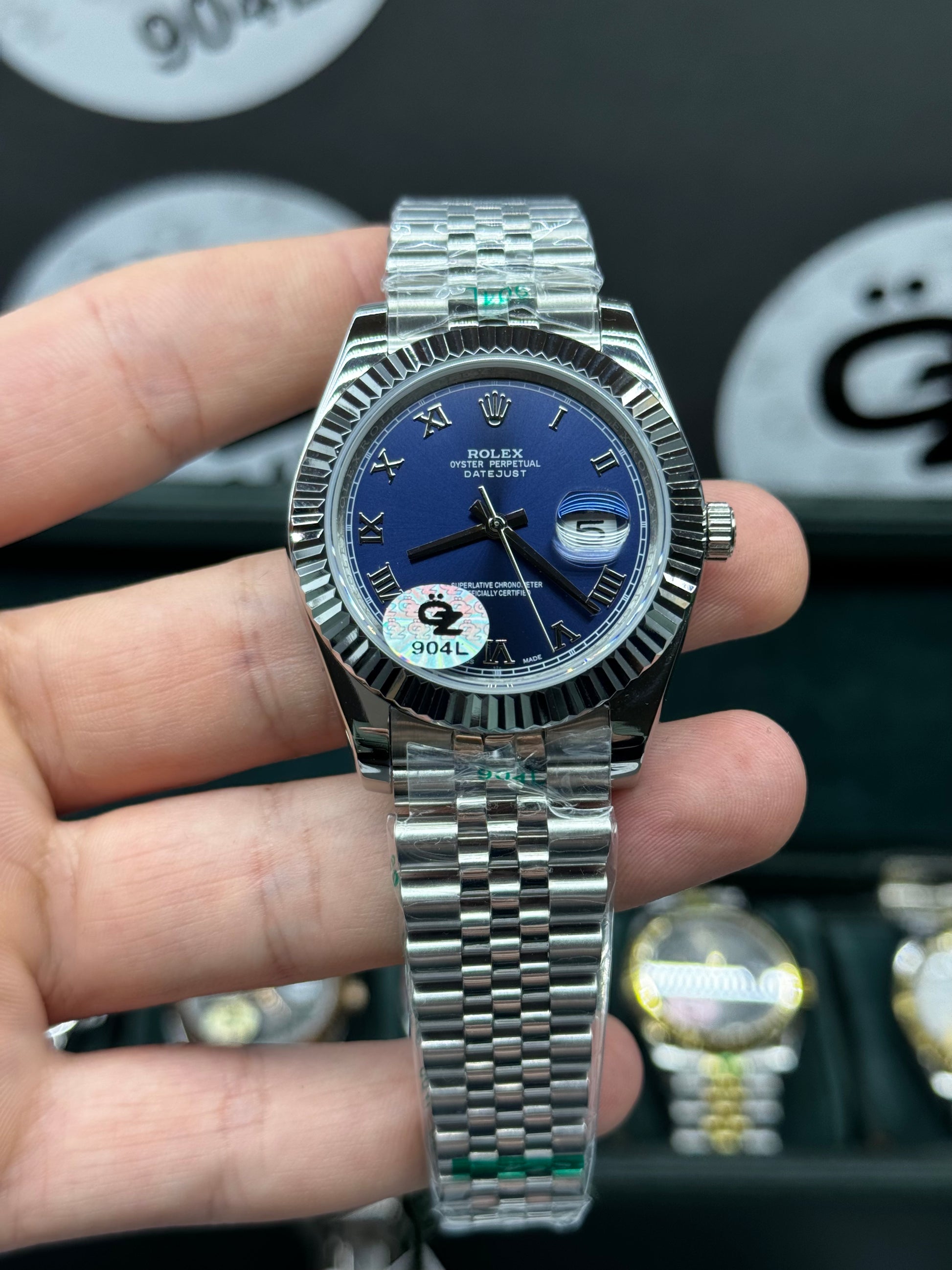 Rolex Datejust ll 17/5 (41 mm) pour homme (bracelet jubilé) 126334 Réplique Romans bleus