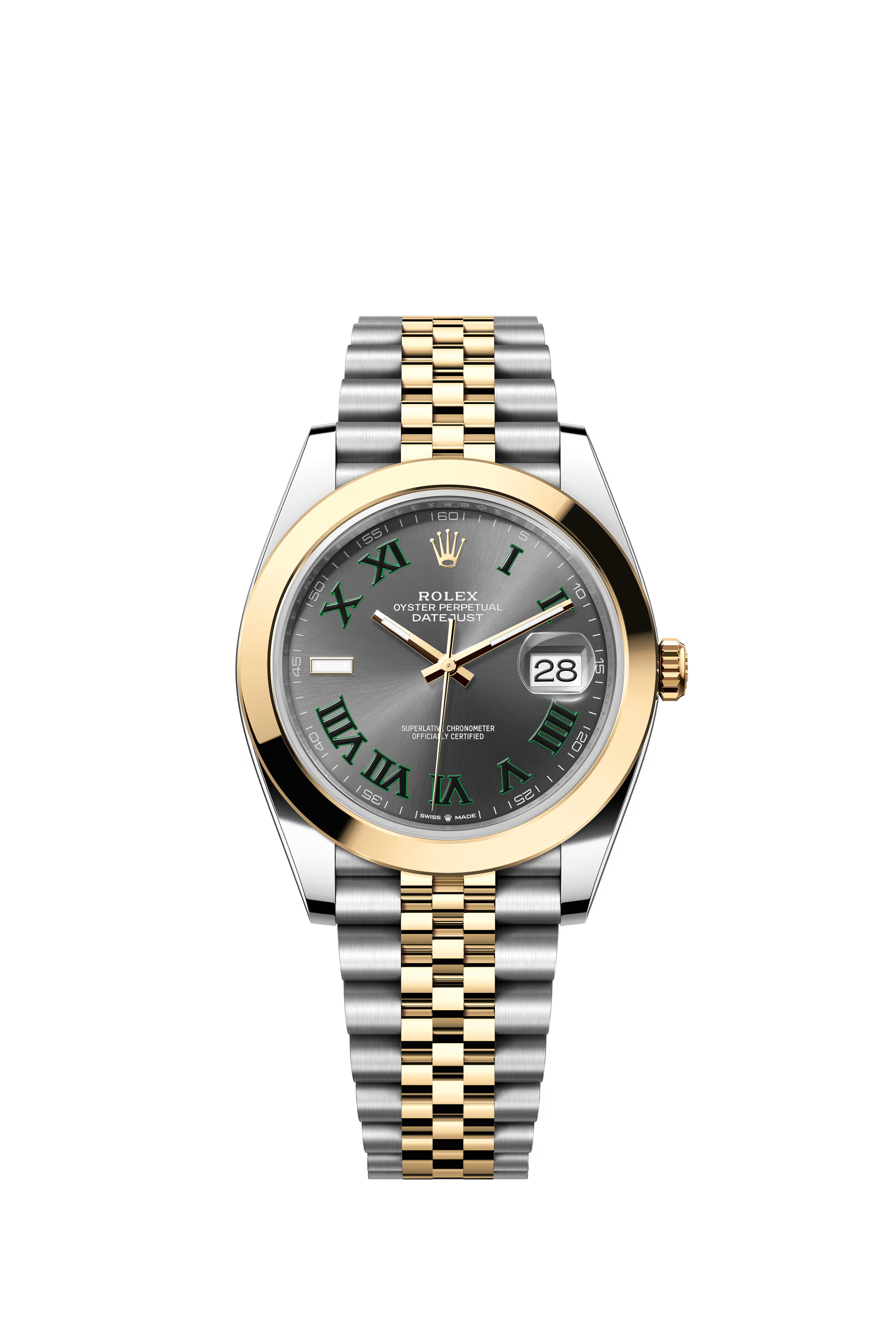 Heren Rolex Datejust ll (41 mm) 126333 (Wimbedon) Roman 2021 Bi-color Replica