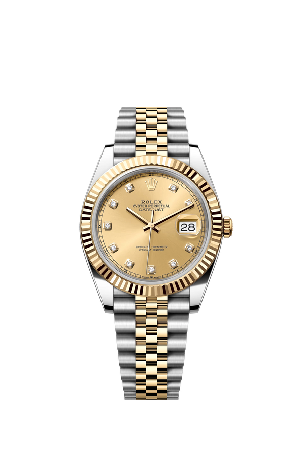 Rolex Datejust ll (41mm) 126333 Jubilee Gold Steel Champagne Diamond Dial