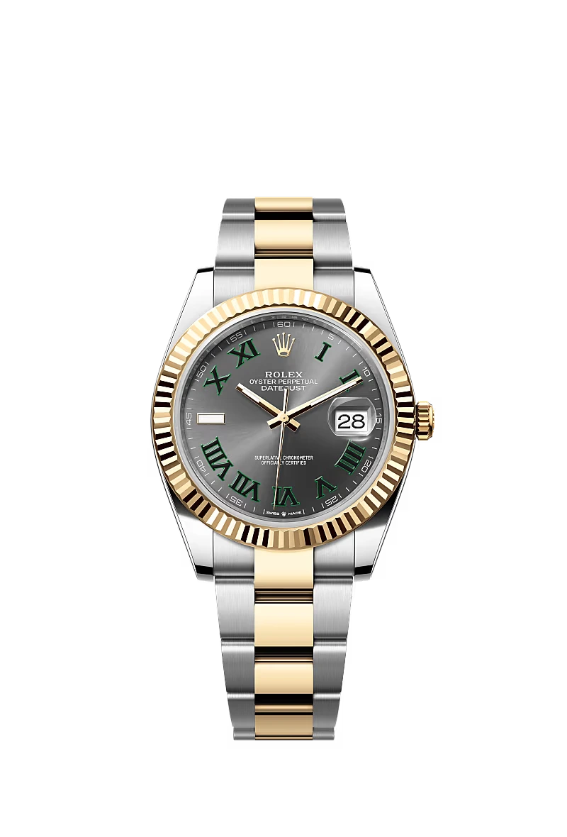 Heren Rolex Datejust ll (41 mm) 126333 (Wimbedon) Roman 2021 Bi-color Replica