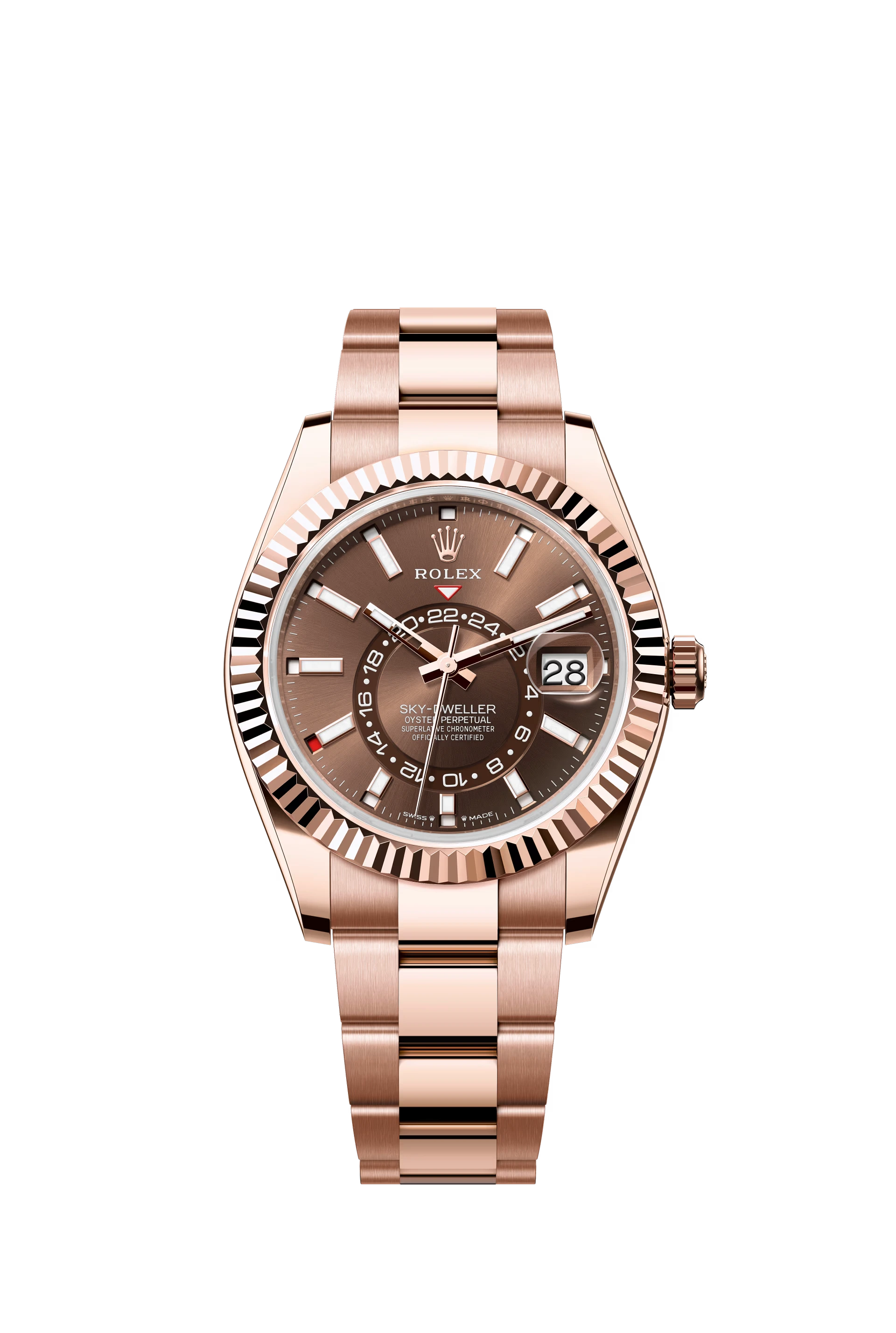 Replica Rolex Heren Sky-Dweller Oyster (42mm) Bruin