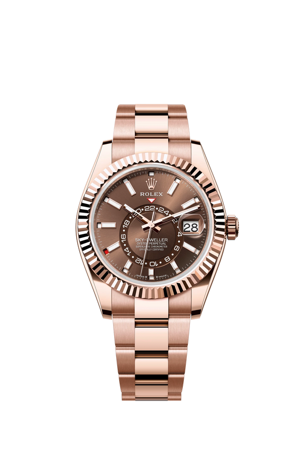 Replica Rolex Heren Sky-Dweller Oyster (42mm) Bruin