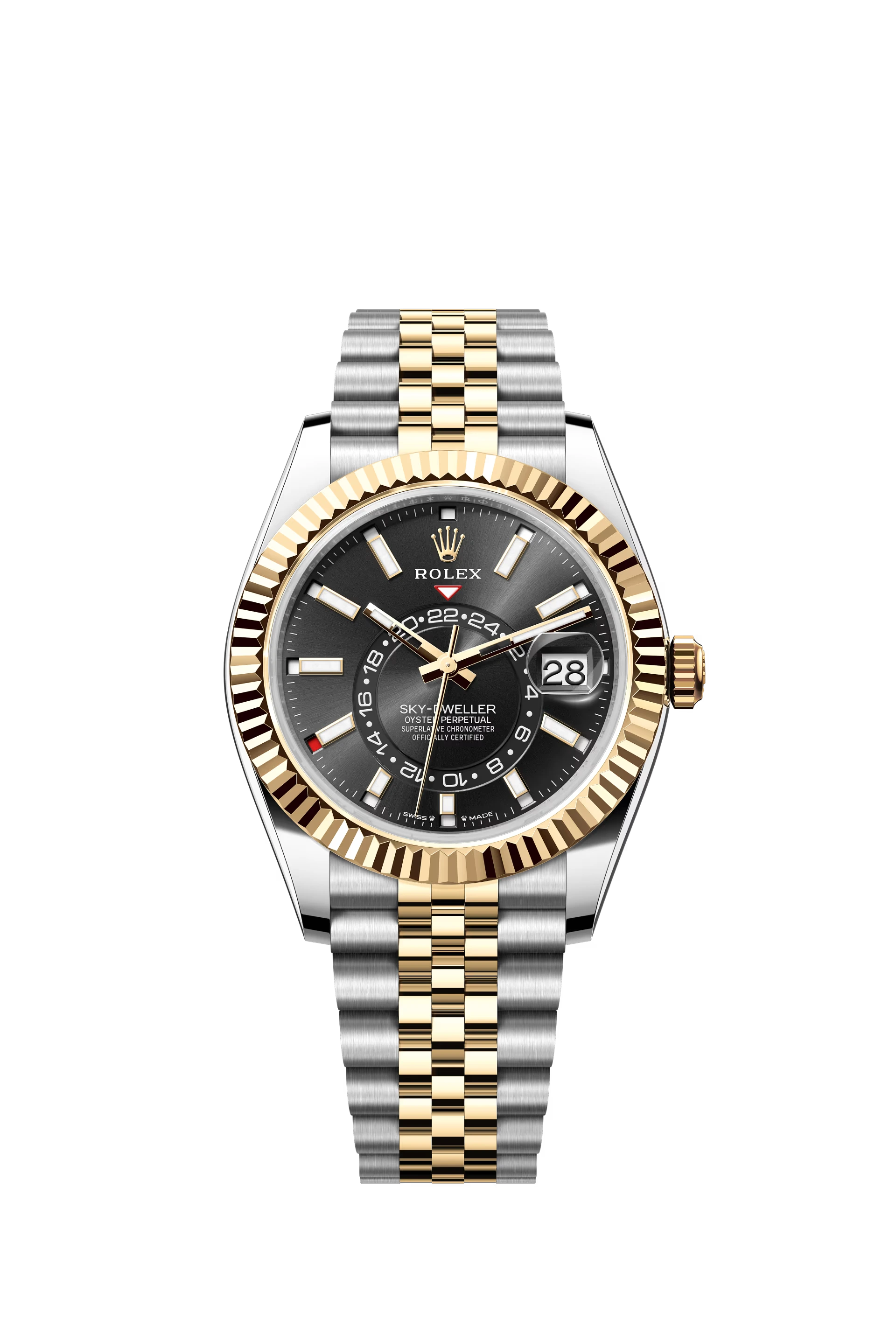 Replica Rolex Heren Sky-Dweller Jubilee (42mm) 336933 Goud Zwart