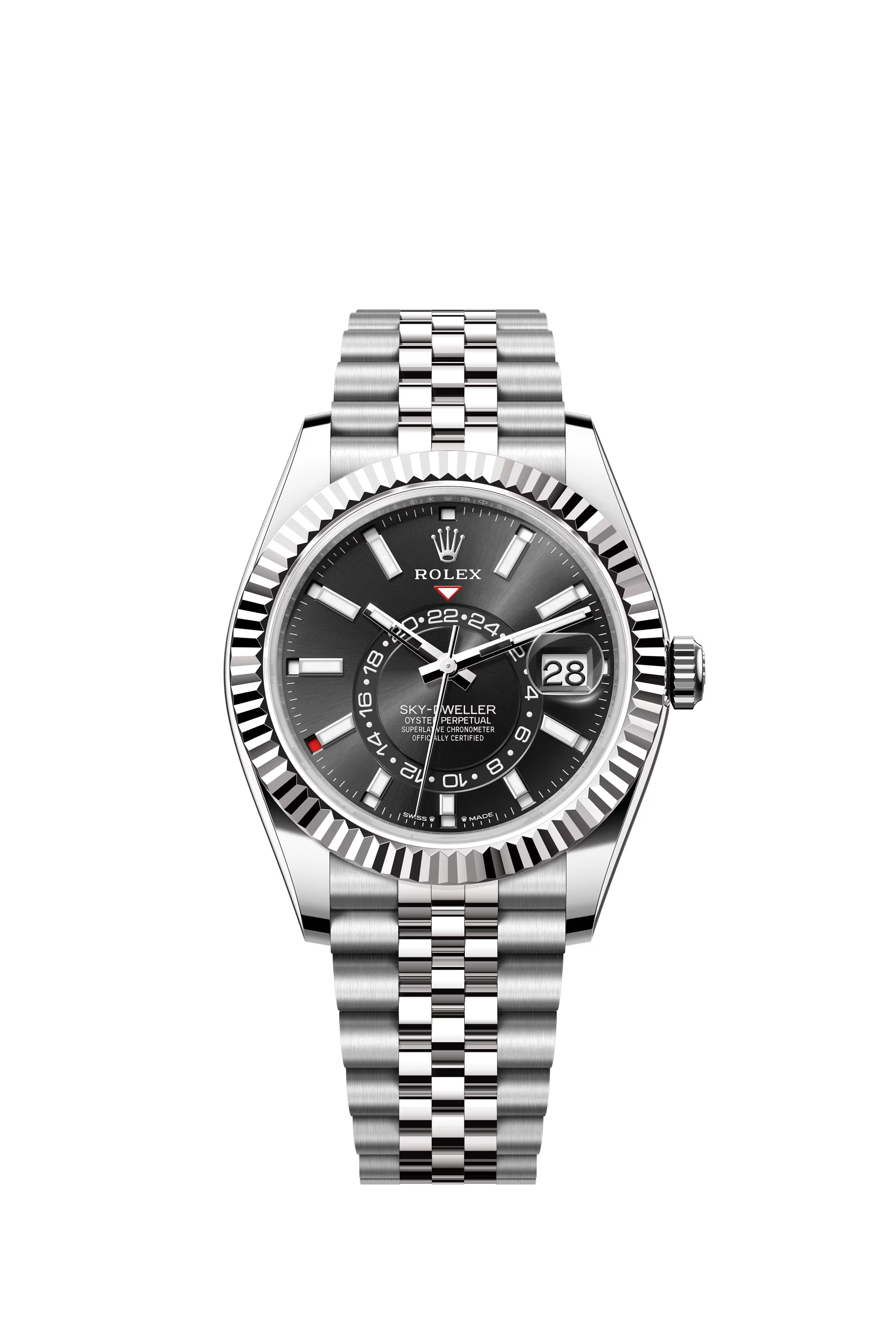 Replica Rolex Heren Sky-Dweller Jubilee (42mm) 336934 Zwart