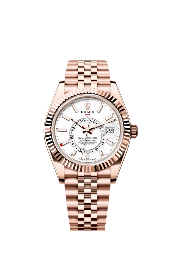 Replica Rolex Heren Sky-Dweller Jubilee (42mm) Rose Gold  336935