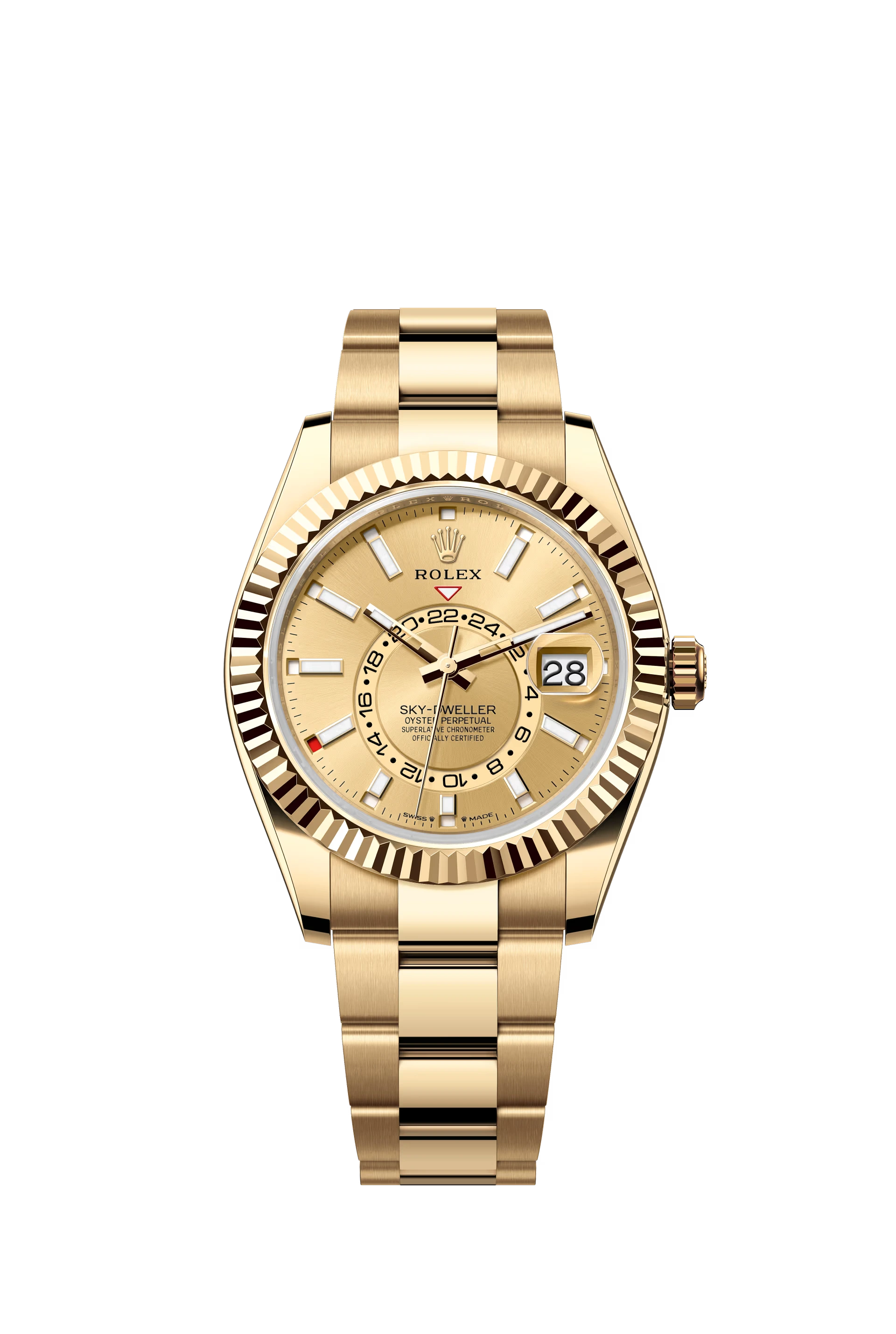 Replica Rolex Heren Sky-Dweller Oyster (42mm) Gold  336938