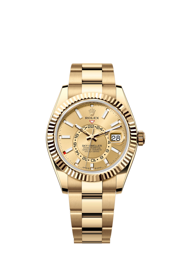 Replica Rolex Heren Sky-Dweller Oyster (42mm) Gold  336938