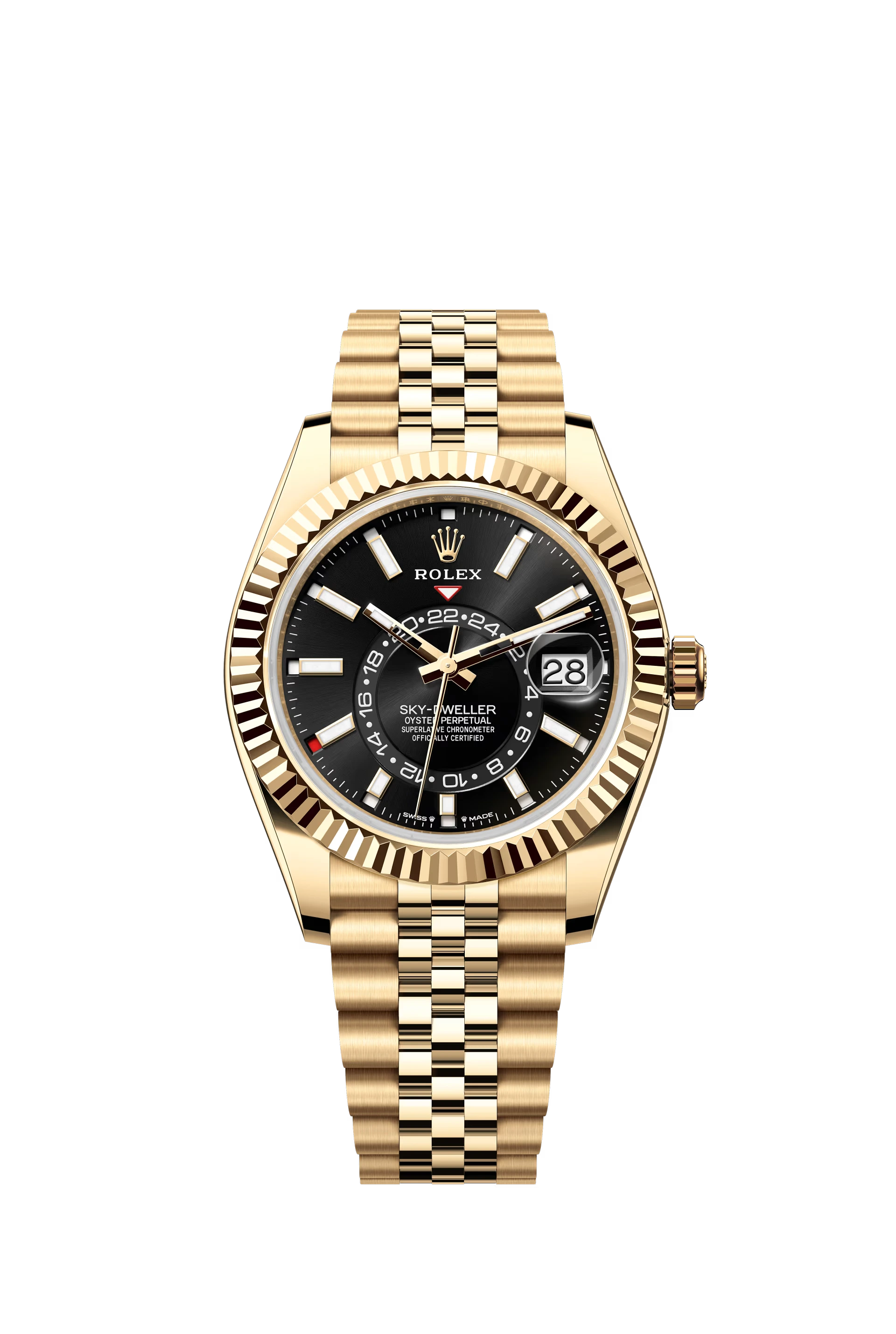 Replica Rolex Heren Sky-Dweller Jubilee (42mm) Gold Black 336938